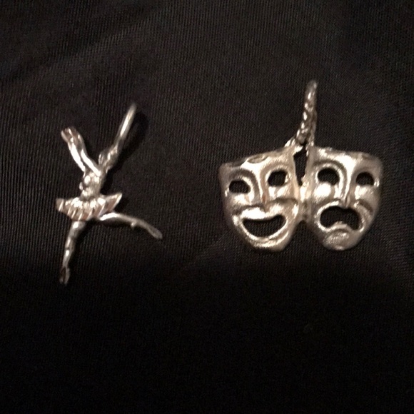 Ballerina and theater mask charms .925 - Picture 2 of 3